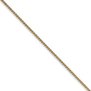 1mm 14k Yellow Gold Solid Diamond Cut Spiga Chain Necklace, 24 Inch